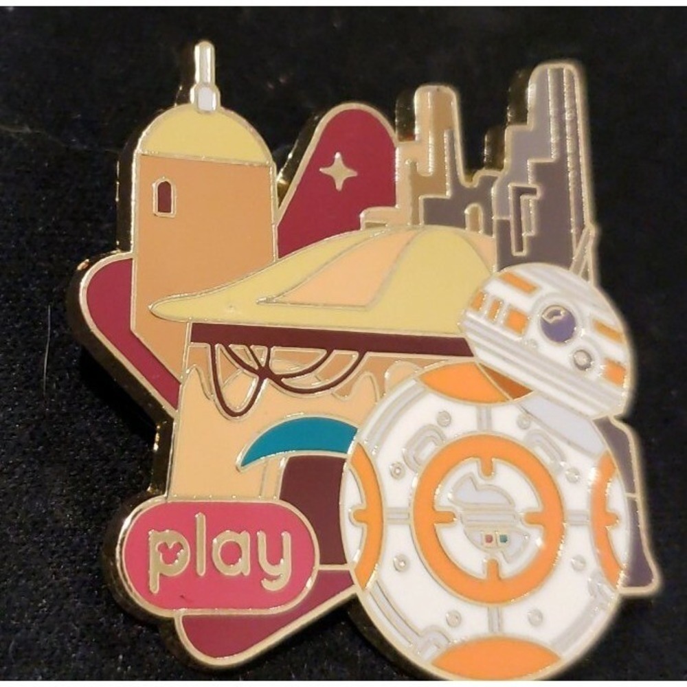 Disney Pin STAR WARS GALAXY'S EDGE BB-8 Play Logo Black Spire Explorer 140932 - Picture 2 of 4
